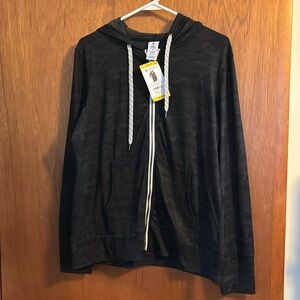 Hooded jersey jacket zip up